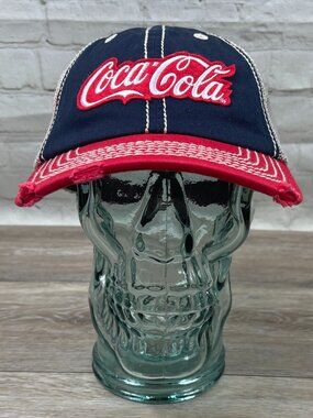 NEW COKA=COLA COKE STARS & STRIPES RELAXED FIT DISTRESSED TRUCKER STYLE SNAPBACK